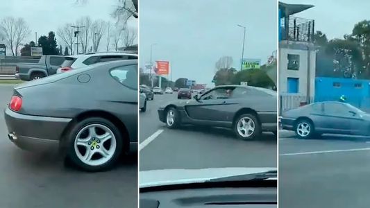 Video: así fue la peligrosa maniobra de una Ferrari en la Autopista Lugones