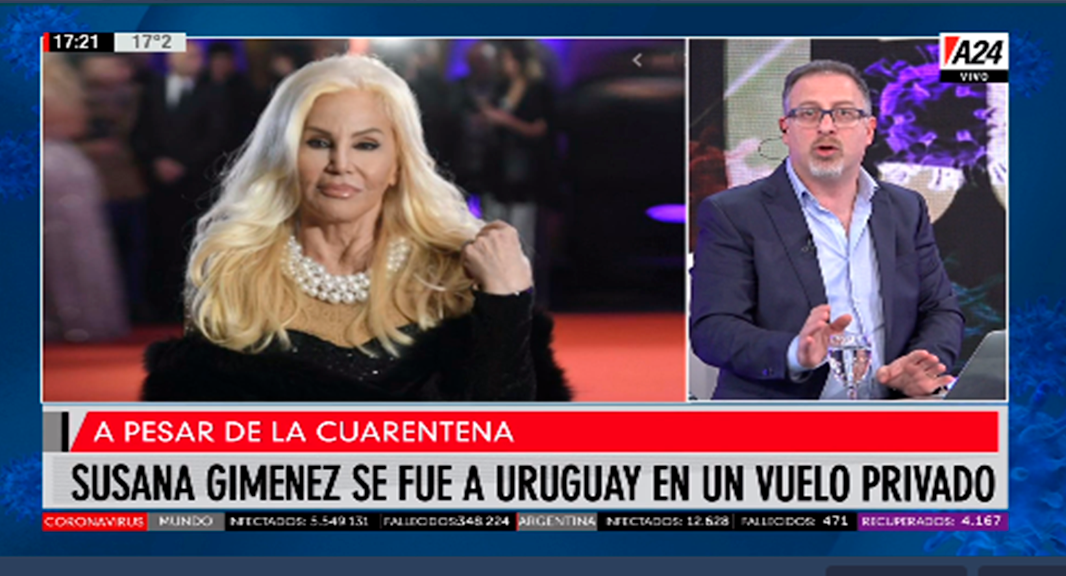 Susana Giménez consiguió la autorización y viajó a Uruguay en un vuelo privado