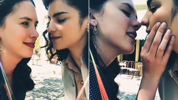 Delfina Chaves y Malena Sánchez, jugaron a darse un beso en el detrás de escena de ATAV