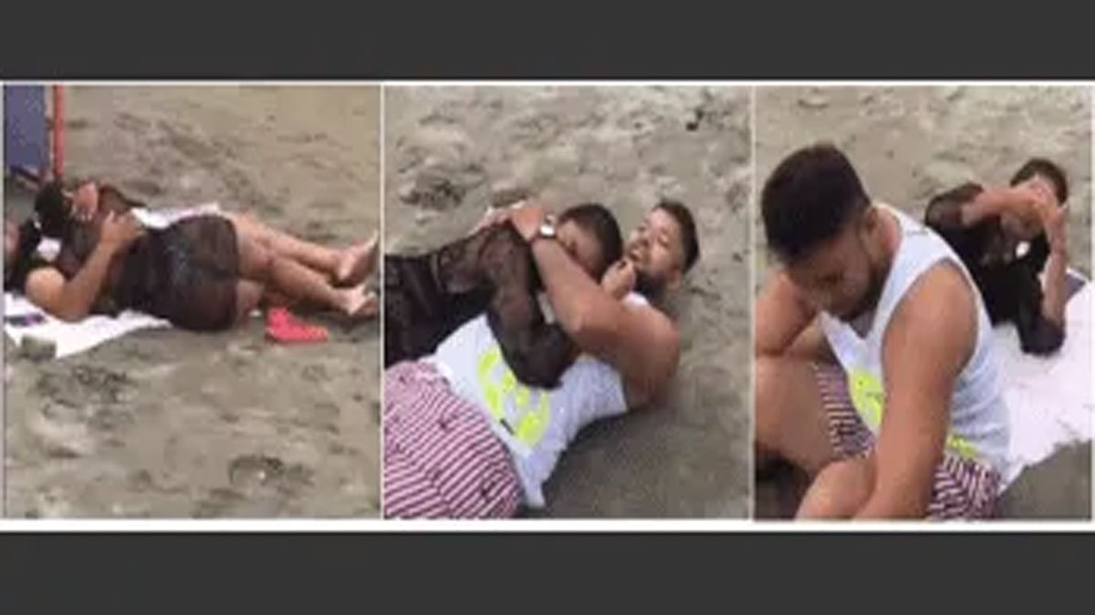 In fraganti: dijo que se iba a trabajar, pero su esposa lo encontró en la playa con su amante