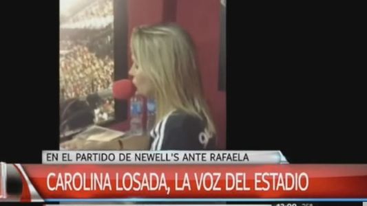 La emoción de Carolina Losada como voz del estadio de Newell´s