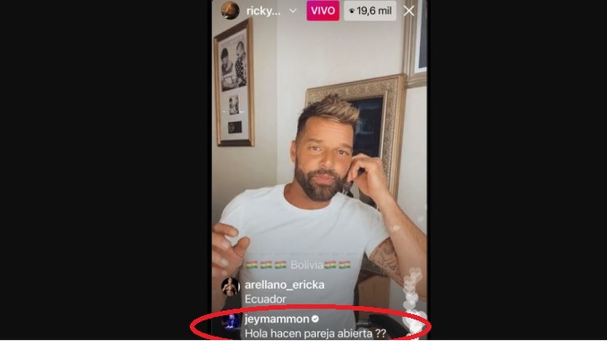 Jey Mammon se unió a la transmisión virtual de Ricky Martin.