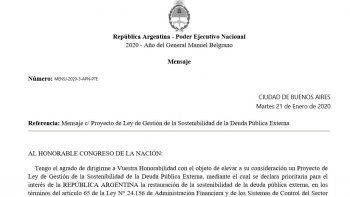 Qué dice el proyecto de deuda que el gobierno quiere que se trate en extraordinarias la próxima semana: los detalles