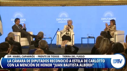La Cámara de Diputados reconoció a Estela de Carlotto con la mención de honor Juan Bautista Alberdi