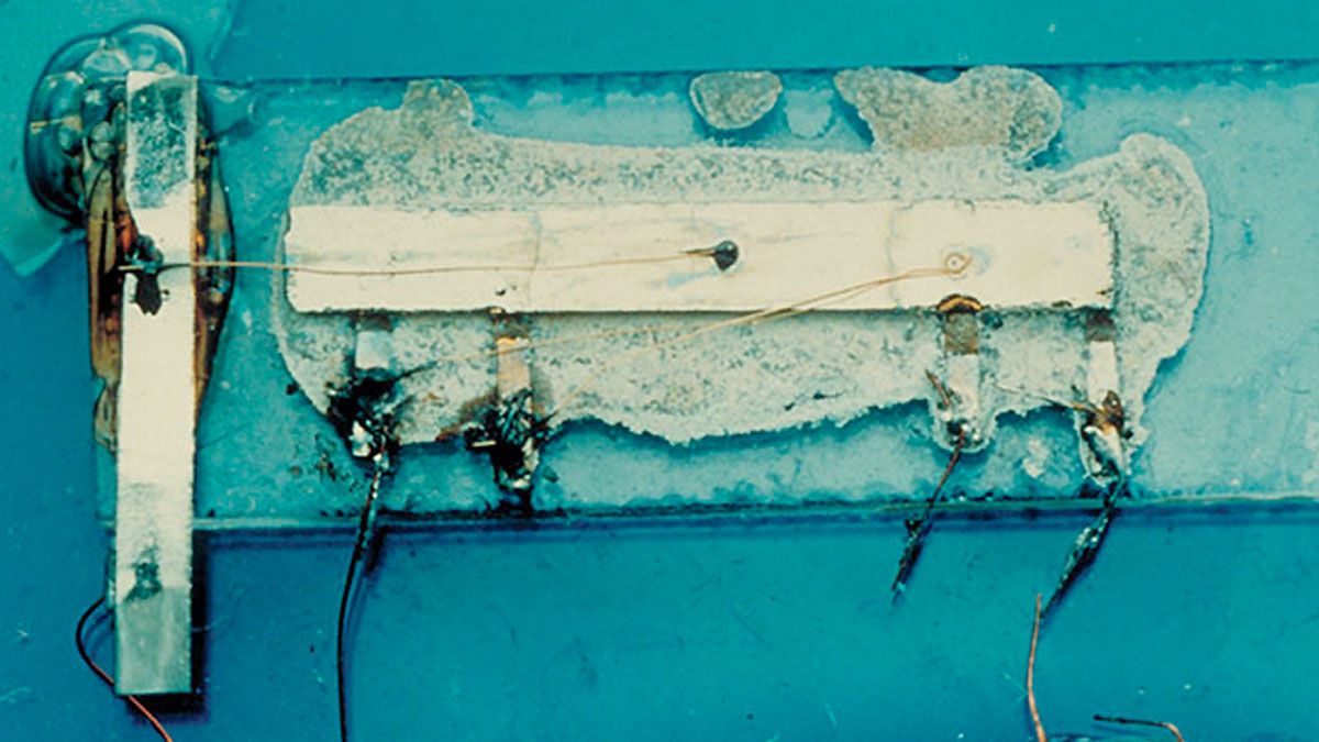El primer circuito integrado, de Jack Kilby en 1958 (Foto: Gentileza Exevi)