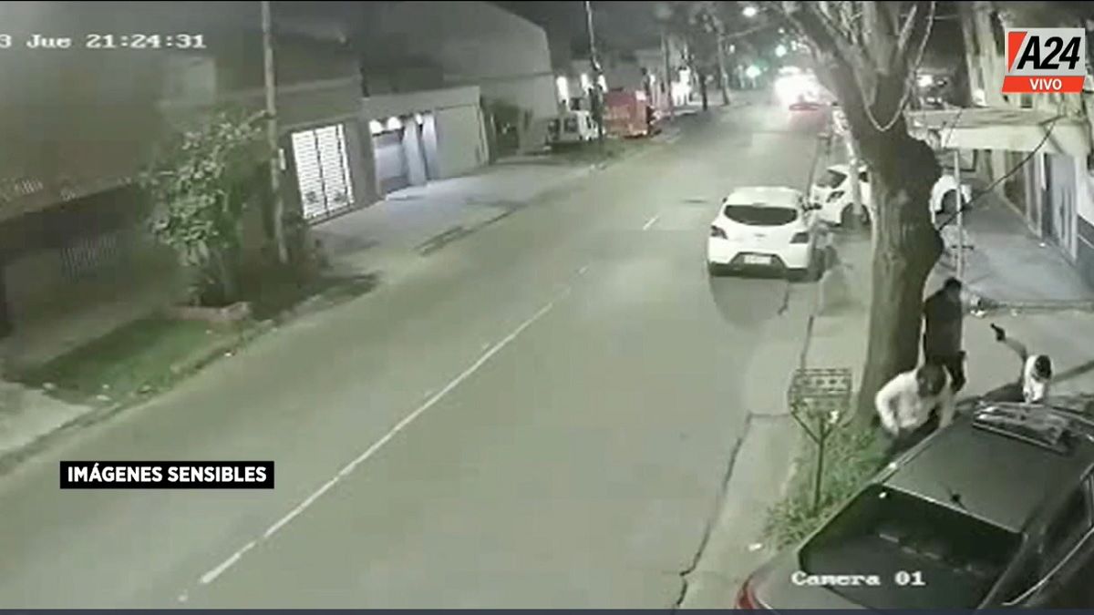 Lanús. El hecho ocurrió sobre la calle Gerli. Foto: captura de video.&nbsp;