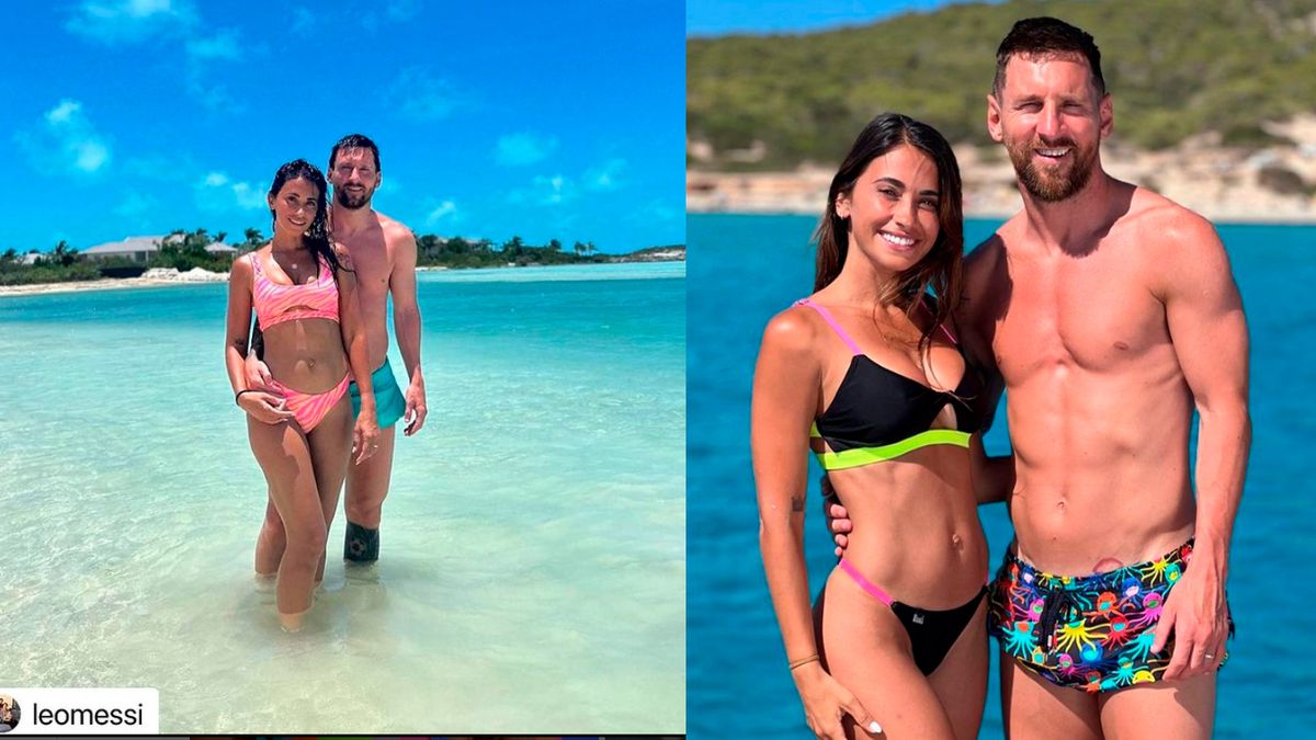 Antonela Roccuzzo posó en bikini para promocionar el emprendimiento de la  hermana de Lionel Messi