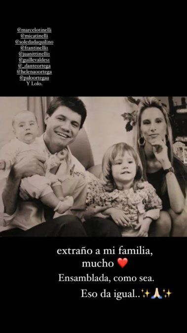 Posteo de Candelaria Tinelli en Instagram