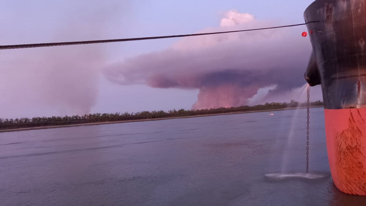 La bajante de ríos como el Paraná contribuyó a la sequía en los humedales, y también a los incendios. 