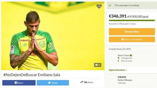 Casi 350 mil euros recaudados: quiénes son los máximos aportantes para la búsqueda privada de Sala