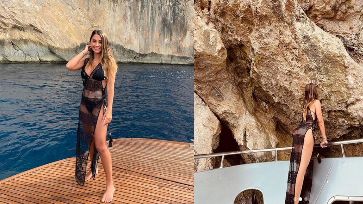 Antonela Roccuzzo con un vestido transparente estalló las redes