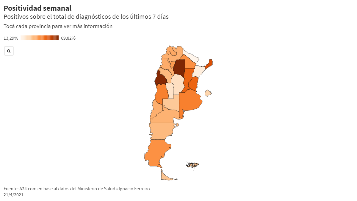 El mapa del índice de positividad