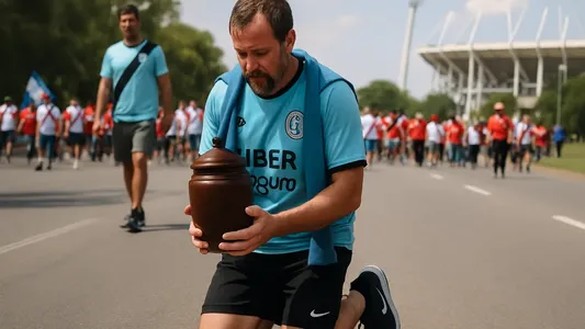 La promesa viral de un hincha de Belgrano: llevó las cenizas de su papá de rodillas hasta el Kempes