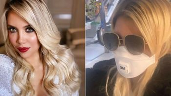 Wanda Nara con barbijo en el aeropuerto por el Coronavirus