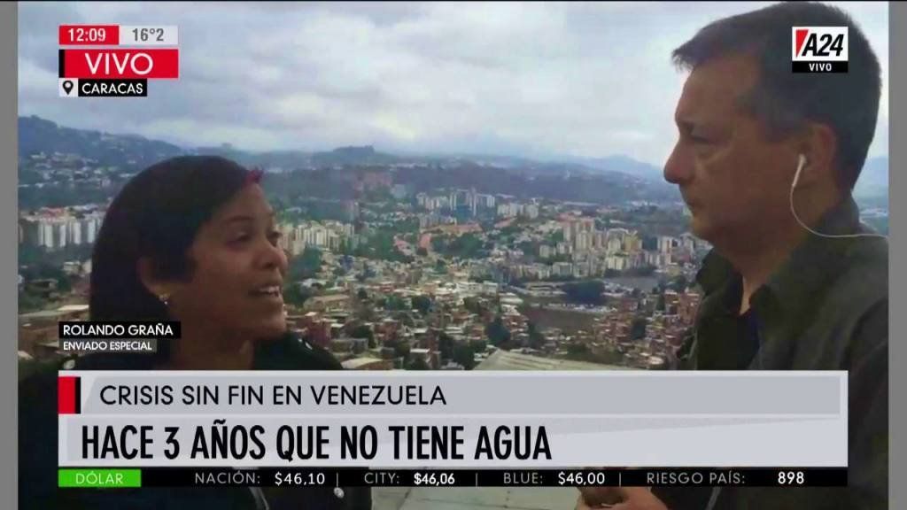 A24 en Venezuela: hace tres años que no tiene agua y tuvo que armar un sistema para usar lo que obtiene de la lluvia