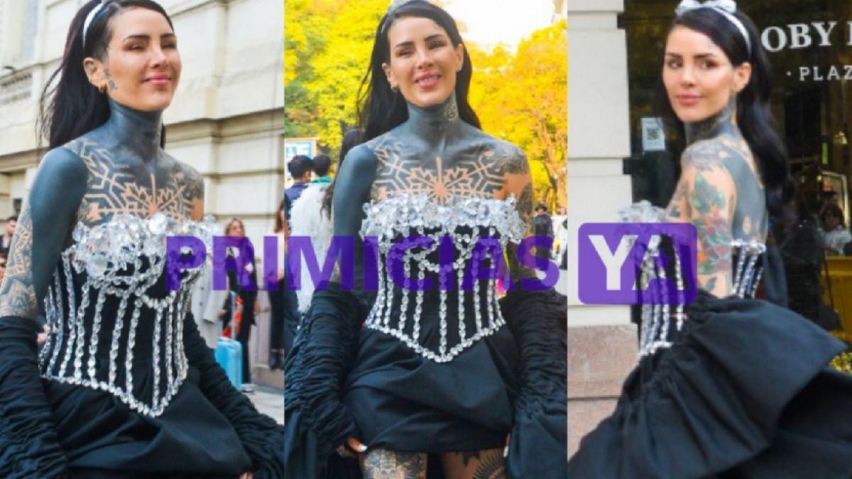 Cande Tinelli debutó como modelo en el Argentina Fashion Week vestida de novia gótica.