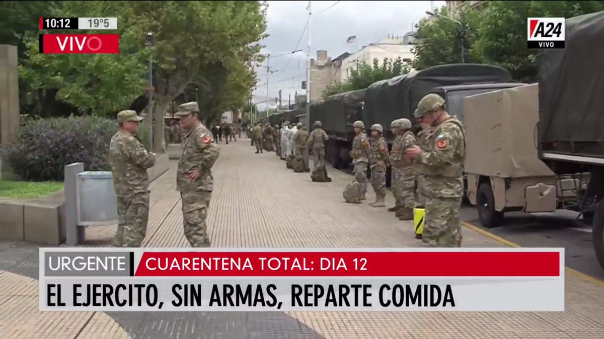 Así llegó el Ejército Argentino a La Matanza para repartir comida