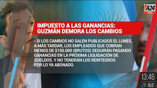 Guzmán demora los cambios en Ganancias y posterga la devolución