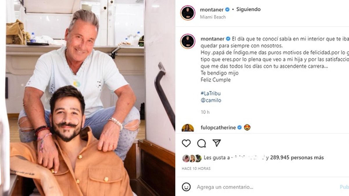 Ricardo Montaner tambi&eacute;n se sum&oacute; a los saludos familiares a su yerno, Camilo Echeverry, por su cumplea&ntilde;os n&uacute;mero 28.&nbsp;