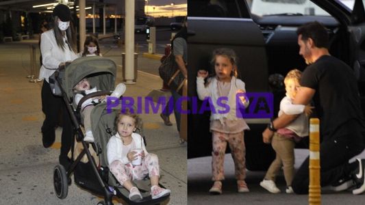 La China Suárez viajó al exterior y Benjamín Vicuña la acompañó a Ezeiza: la emotiva despedida a sus hijos