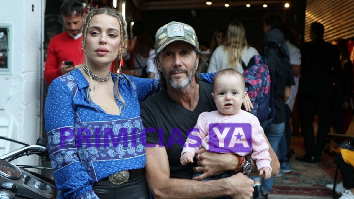 Eduardo Celasco junto a su actual pareja Florencia Fiorini y la bebé de 10 meses, Aurora