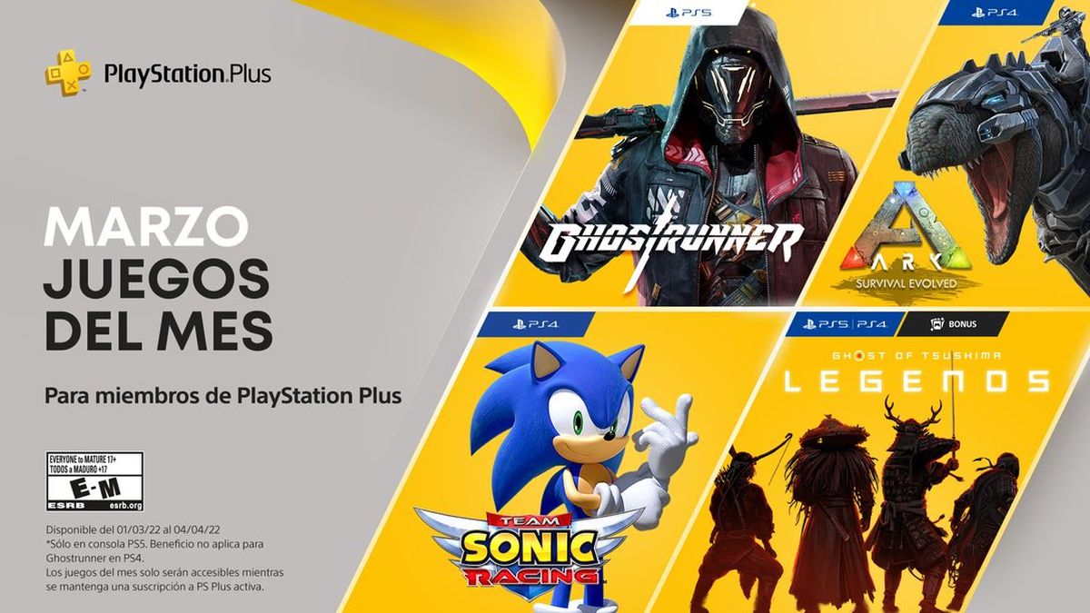 Juegos gratuitos de marzo en PlayStation Plus.