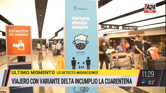 Variante Delta: un pasajero contagiado incumplió la cuarentena