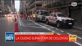 Comenzaron los trabajos para incorporar ciclovías en Av. Córdoba y Corrientes