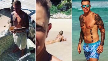 Las vacaciones de Alejandro Fantino y las postales de su novia bien diosa en la playa