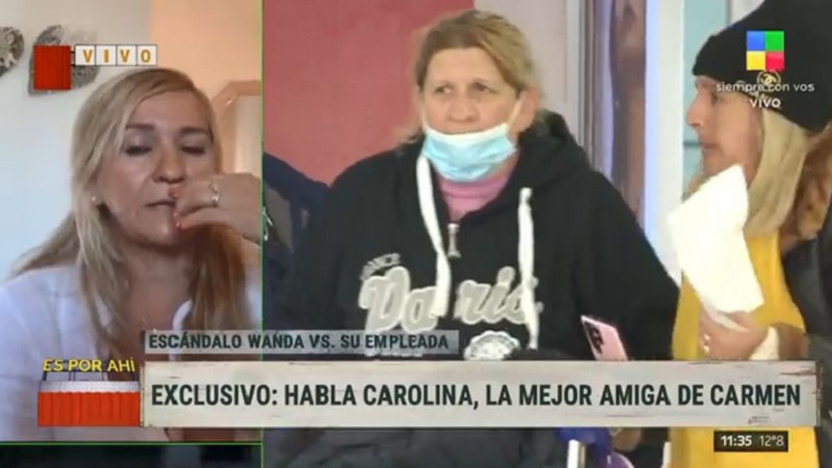 Desde Es por ahí (América TV), Carolina habló de los padecimientos de su amiga Carmen trabajando en la casa de Wanda Nara en Europa todos estos años.