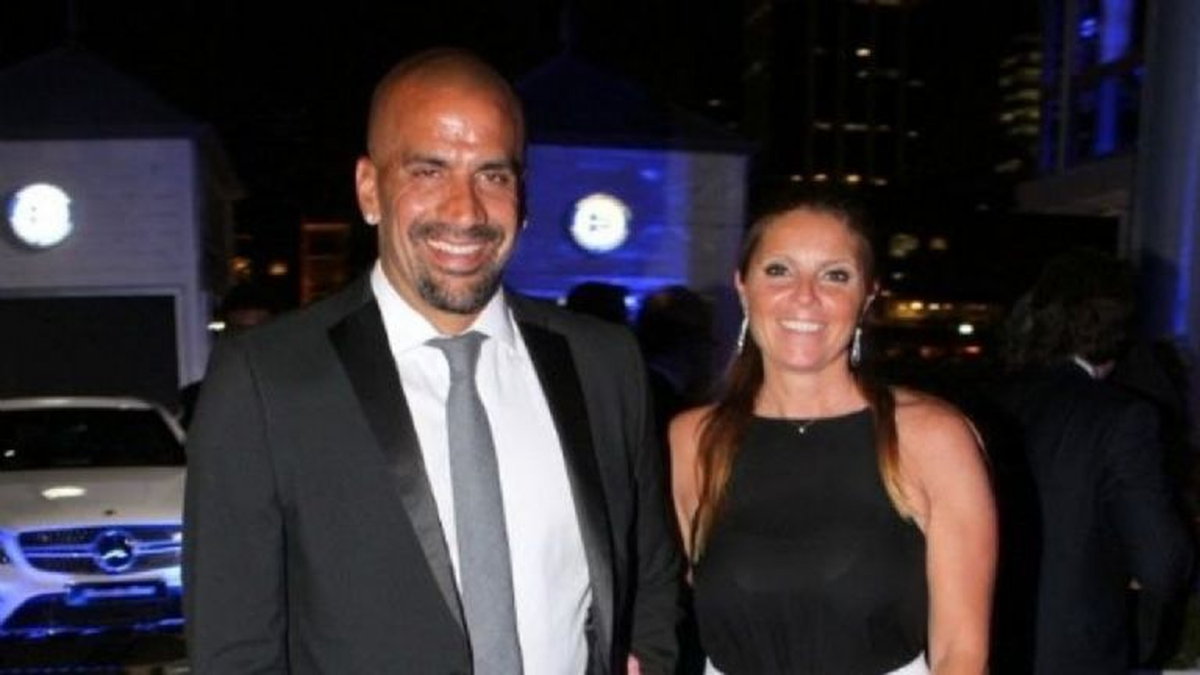 Juan Sebastián Verón junto a quien era su esposa, María Florencia Vinaccia. 