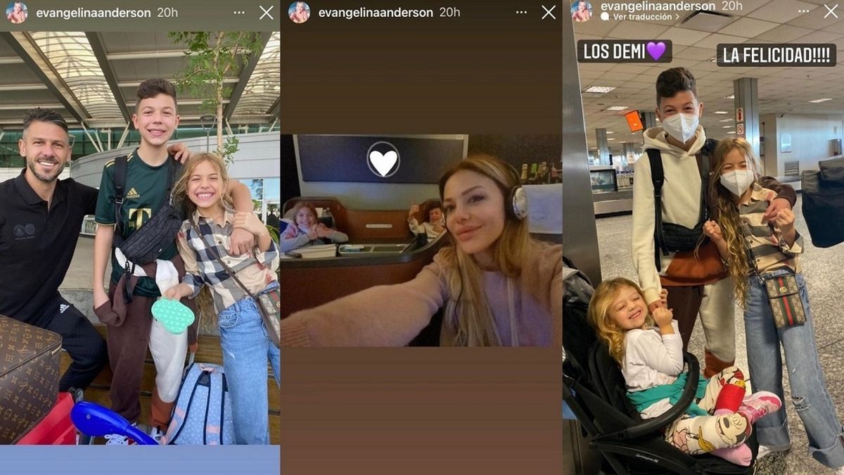 El emocionante reencuentro de los hijos de Evangelina Anderson con sus abuelos luego de 3 años