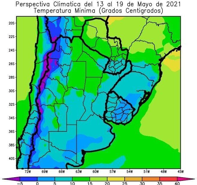 Para mediados de mayo el frío y las heladas seguirán en los campos, pero las temperaturas se elevarán moderadamente. 