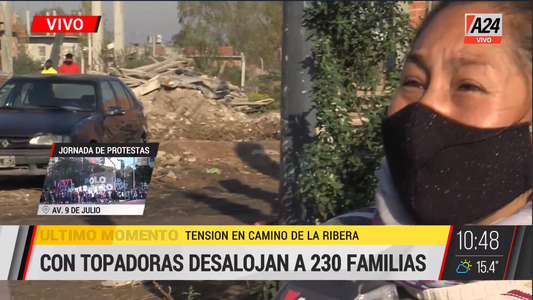 Desalojan con topadoras a 230 familias en un predio de Camino de la Ribera