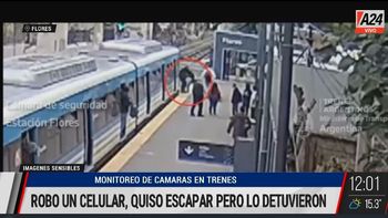 Flores: punga robó en el andén, huyó y quedó detenido. (Captura de Tv) Flores: punga robó en el andén, huyó y quedó detenido. (Captura de Tv)