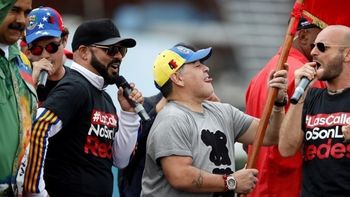 Maradona bailó en el cierre de campaña de Nicolás Maduro en Venezuela