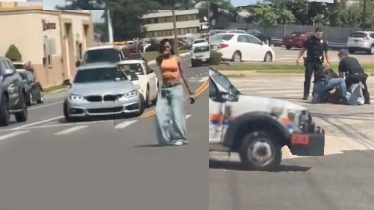 La policía atropelló a una mujer para evitar que se suicidara. (Foto: Captura de TV)