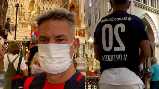 Diego Díaz fue a la iglesia de Luján y pidió por San Lorenzo