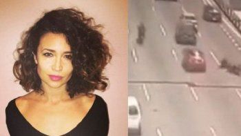 Video: Julia Mengolini chocó contra un motociclista en la autopista 25 de Mayo