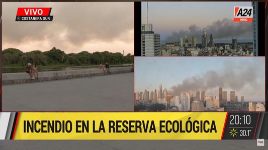 Nuevo incendio en la Reserva Ecológica Costanera Sur: varias dotaciones de bomberos trabajaron para contener el fuego