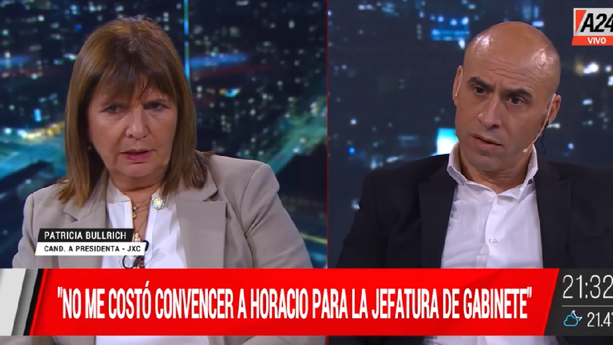 Patricia Bullrich en A24: Macri tendría que haber hecho los cambios rápido. (Foto: captura)