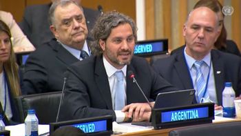 Santiago Cafiero renovó el reclamo argentino por las Islas Malvinas frente a la ONU. (Foto: NA)