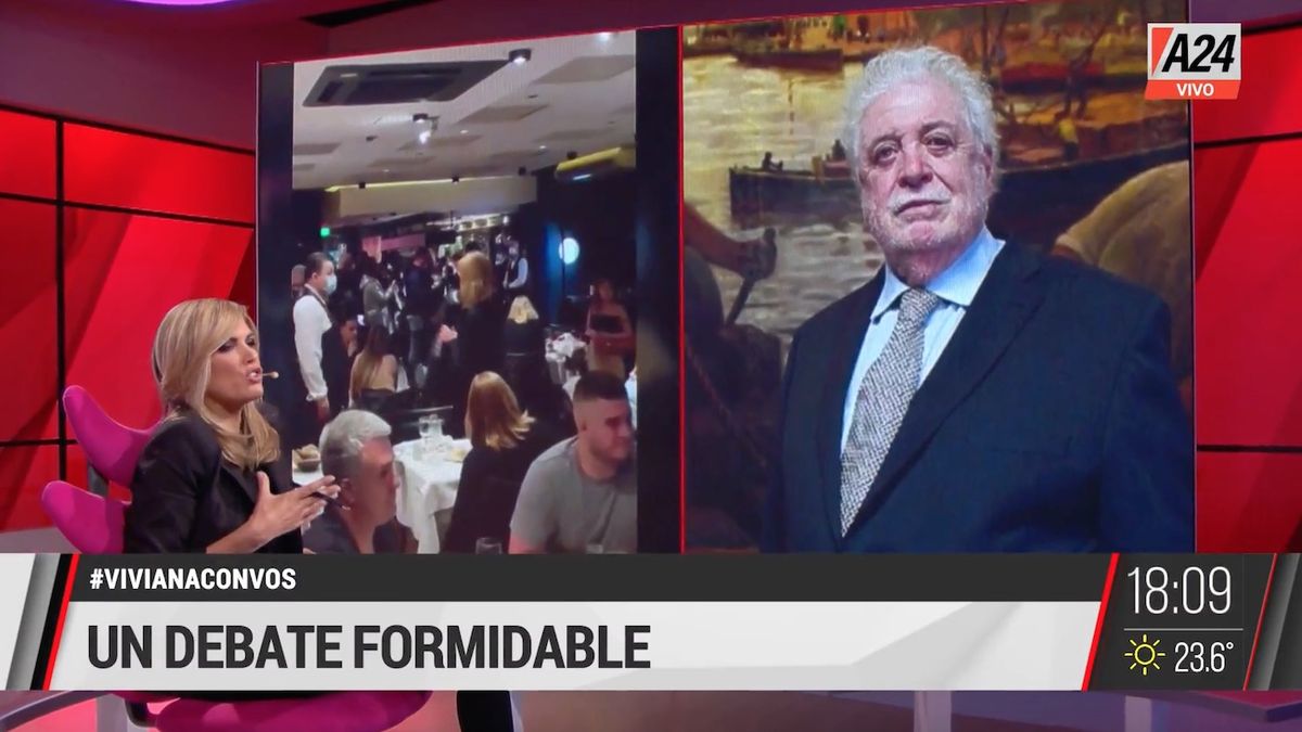 Viviana Canosa y el escrache a Ginés González García en un restaurante de Puerto Madero (Foto: captura de TV).