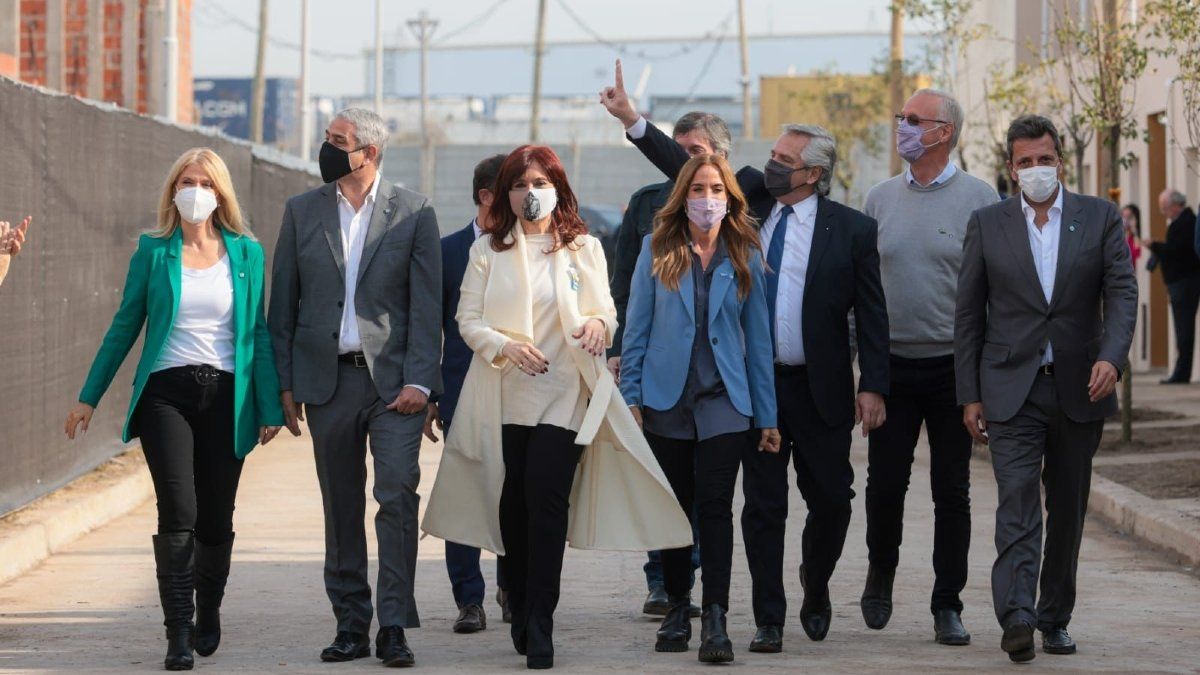 El presidente Alberto Fernández junto a Cristina Kirchner