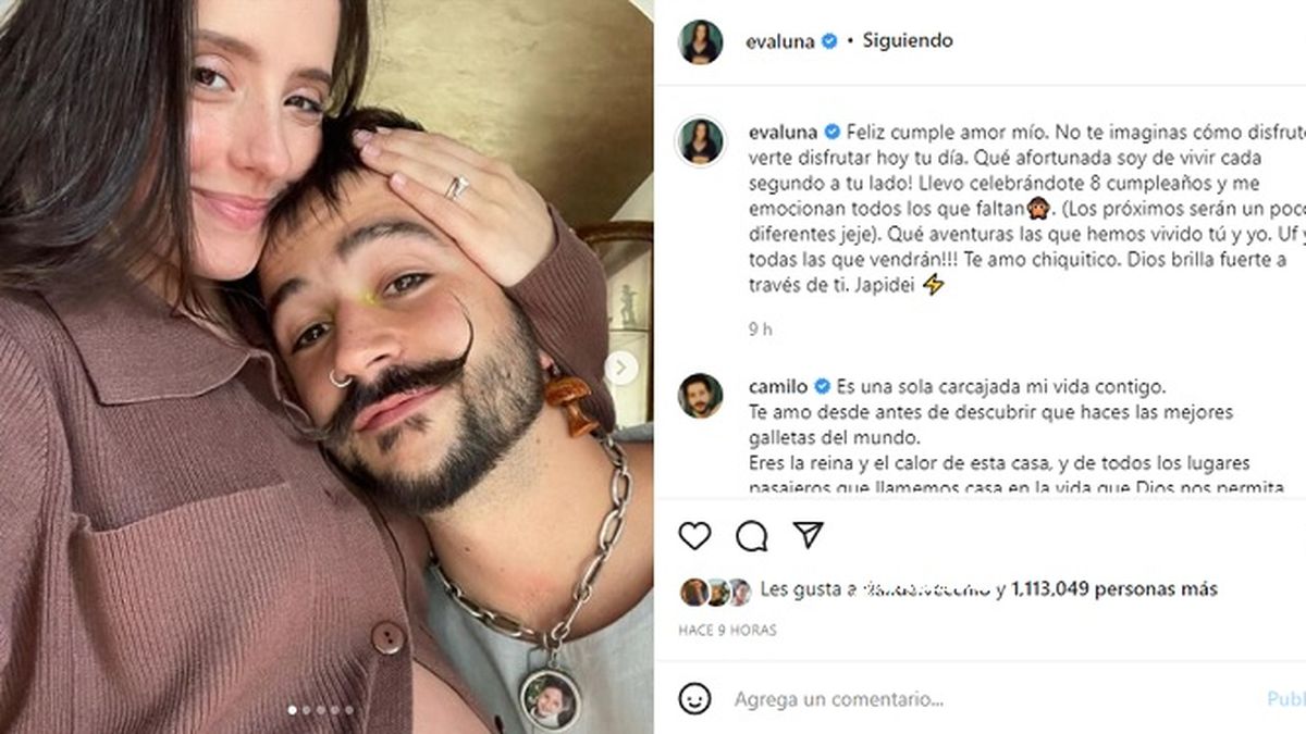 El saludo de Evaluna Montaner a su marido, Camilo Echeverry, por su cumplea&ntilde;os.&nbsp;