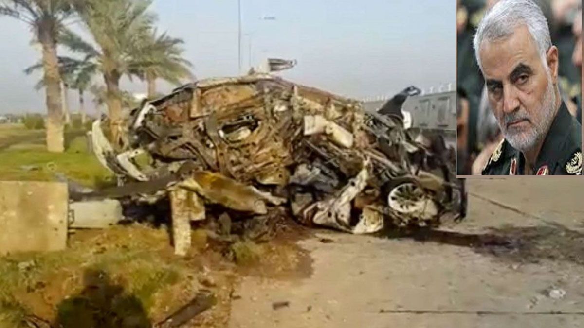As&iacute; qued&oacute; el auto en el que iba Soleimani que fue atacado por tropas estadounidenses (Foto: archivo).