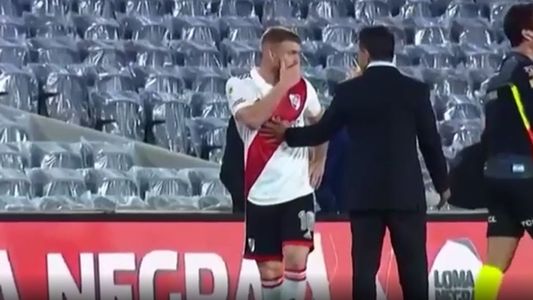 ¡Atención, River! Lucas Beltrán se retiró con molestias ante Estudiantes