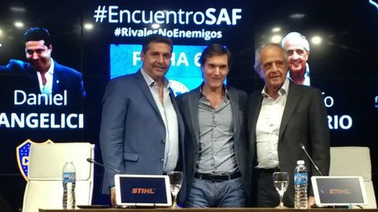Angelici y DOnofrio estuvieron juntos en la previa del Superclásico