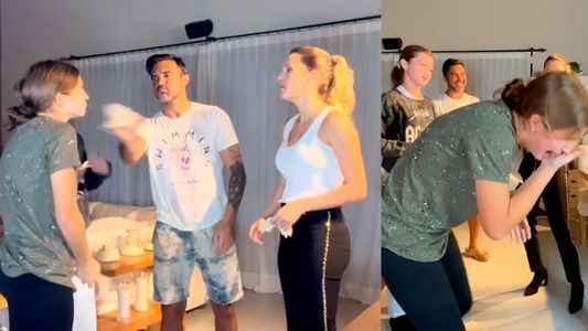El violento challenge que hizo Mica Viciconte y Fabián Cubero con sus tres hijas