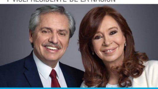 Las imágenes de Perón, Eva y Néstor se juntaron en la boleta de Alberto y Cristina